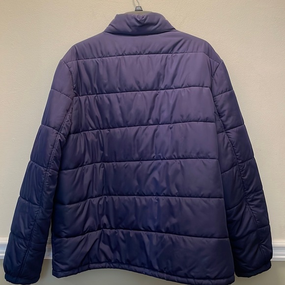 Lands End Blue Puffer Mens size XXL (50-52) Zip & Snap Down Jacket EUC Pockets - Picture 6 of 9